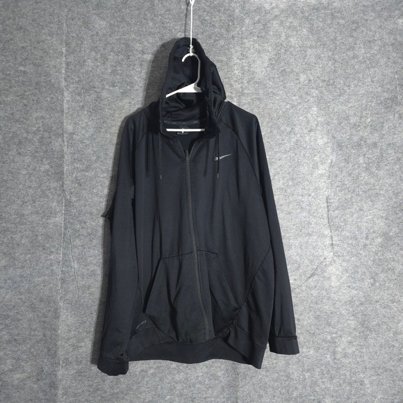 Nike Other - Nike Dri-FIT Full Zip Hoodie Mens XL Black AJ4450-010 Active Jacket Swoosh Logo